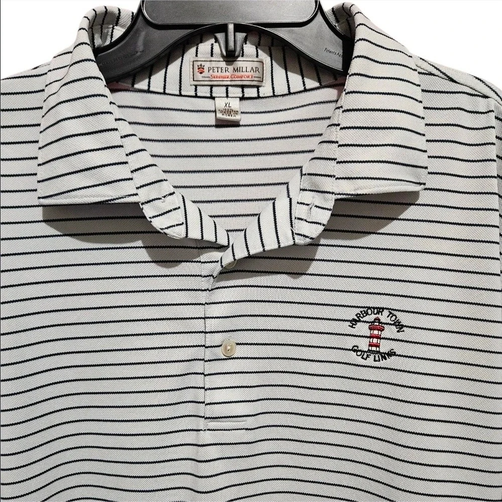 Peter Millar‎ Summer Comfort Polo Shirt Mens XL Stripe Harbour Town Golf Links